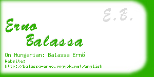 erno balassa business card